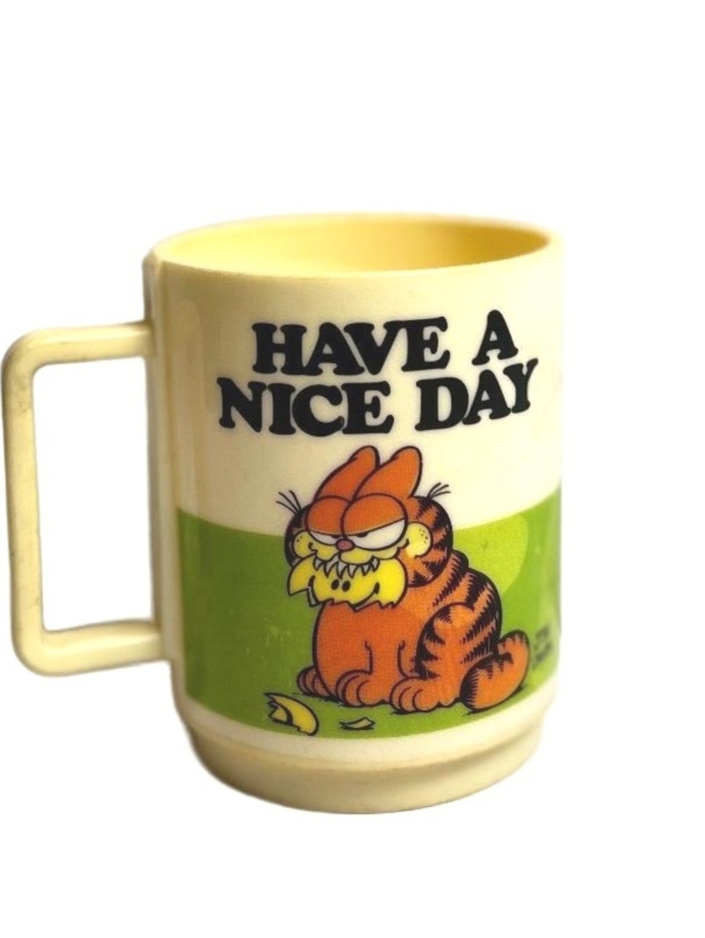 Vintage 1978 Garfield Deka Plastic Mug Big Fat Hairy Deal Retro Cartoon Cup - Picture 2 of 6
